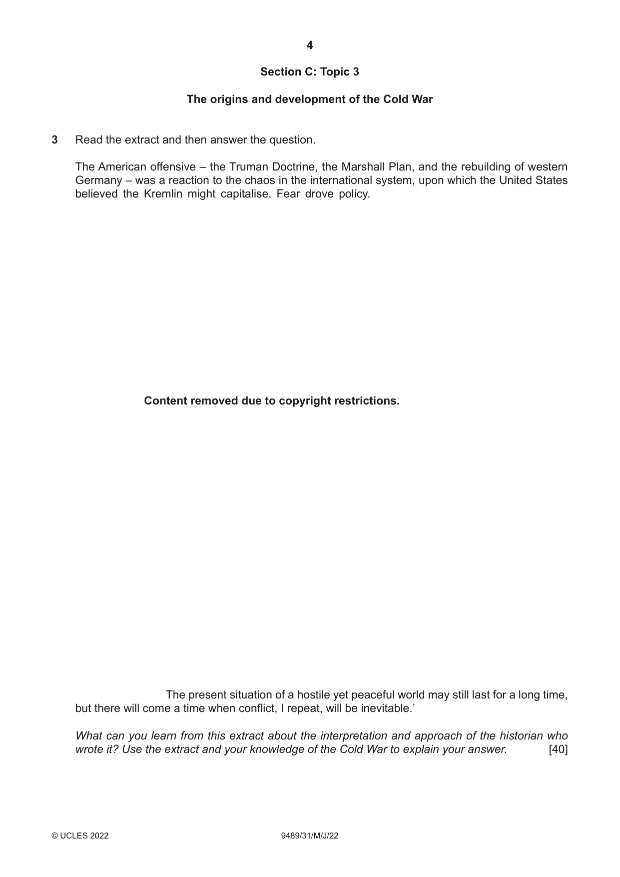Cambridge A Level History 9489 2022 May/June Paper 3 · Variant 1 question paper, page 4 of 8