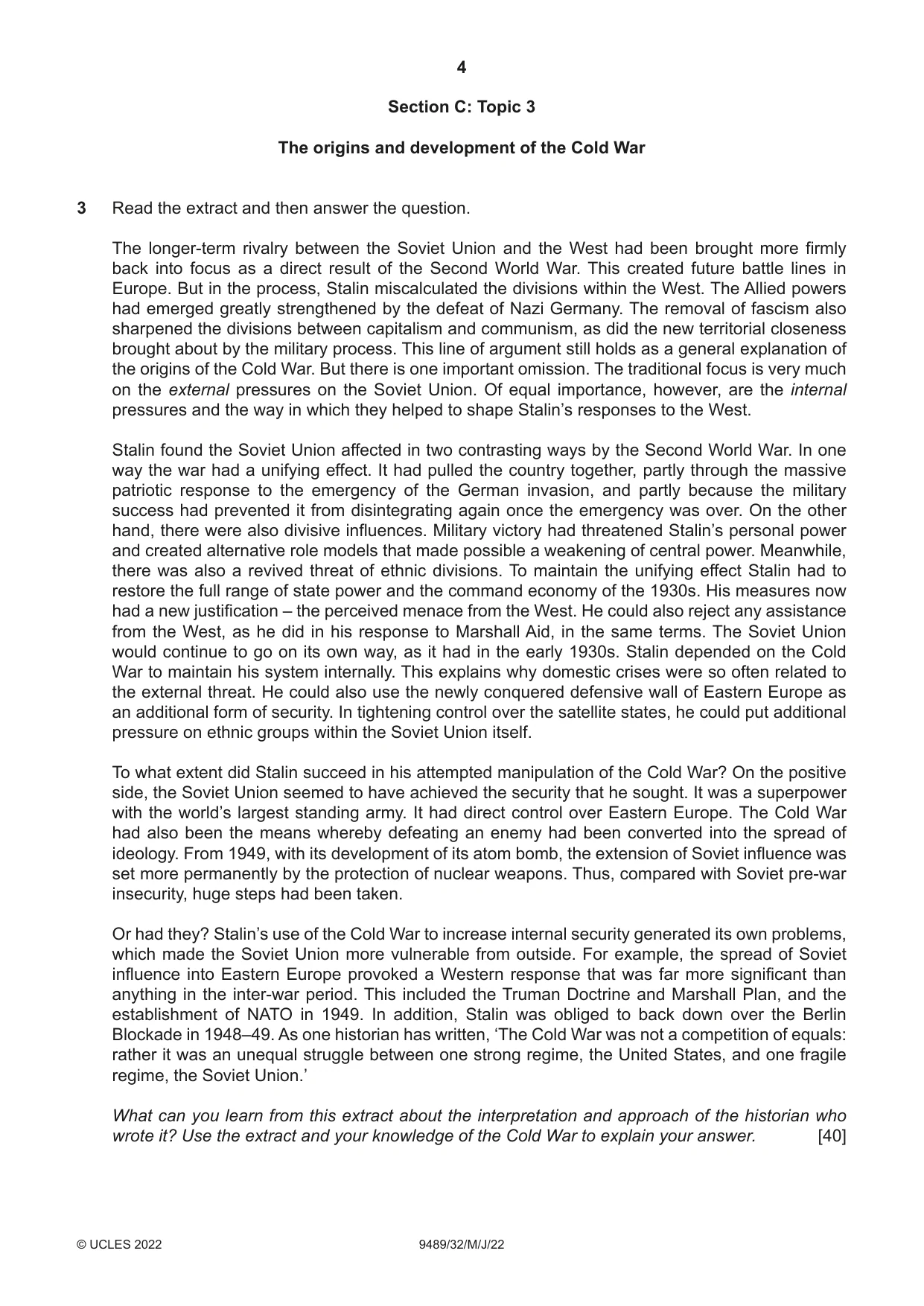 Cambridge A Level History 9489 2022 May/June Paper 3 · Variant 2 question paper, page 4 of 8