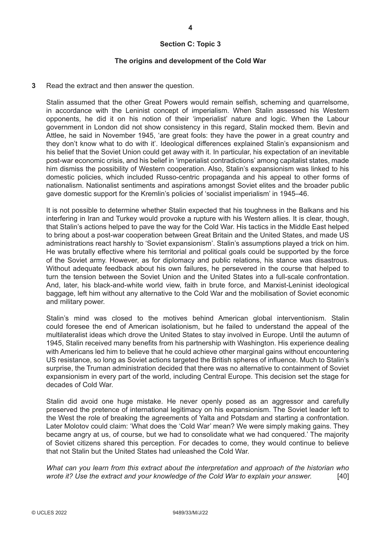 Cambridge A Level History 9489 2022 May/June Paper 3 · Variant 3 question paper, page 4 of 8