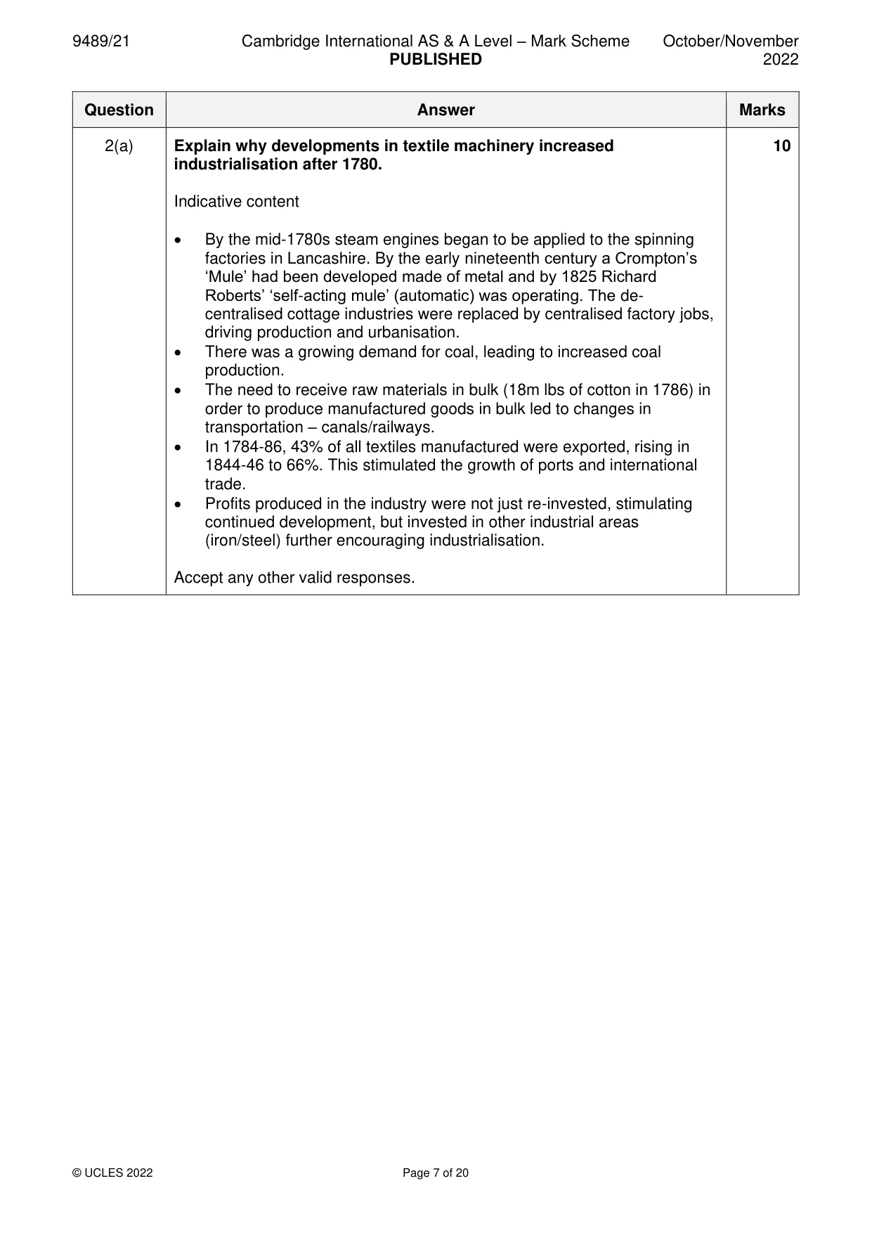 Mark scheme, page 7 of 20