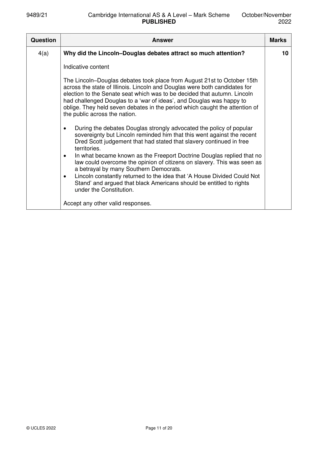 Mark scheme, page 11 of 20