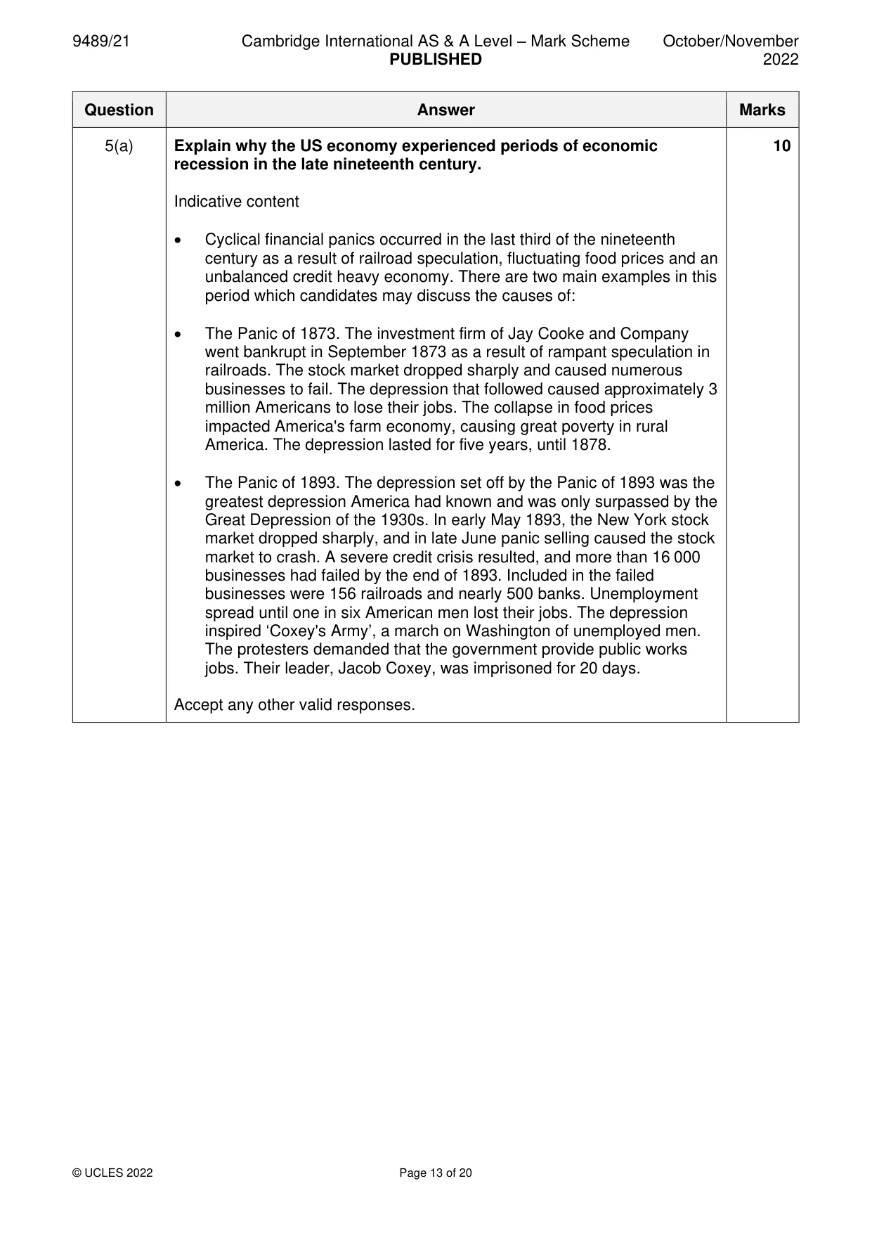 Mark scheme, page 13 of 20