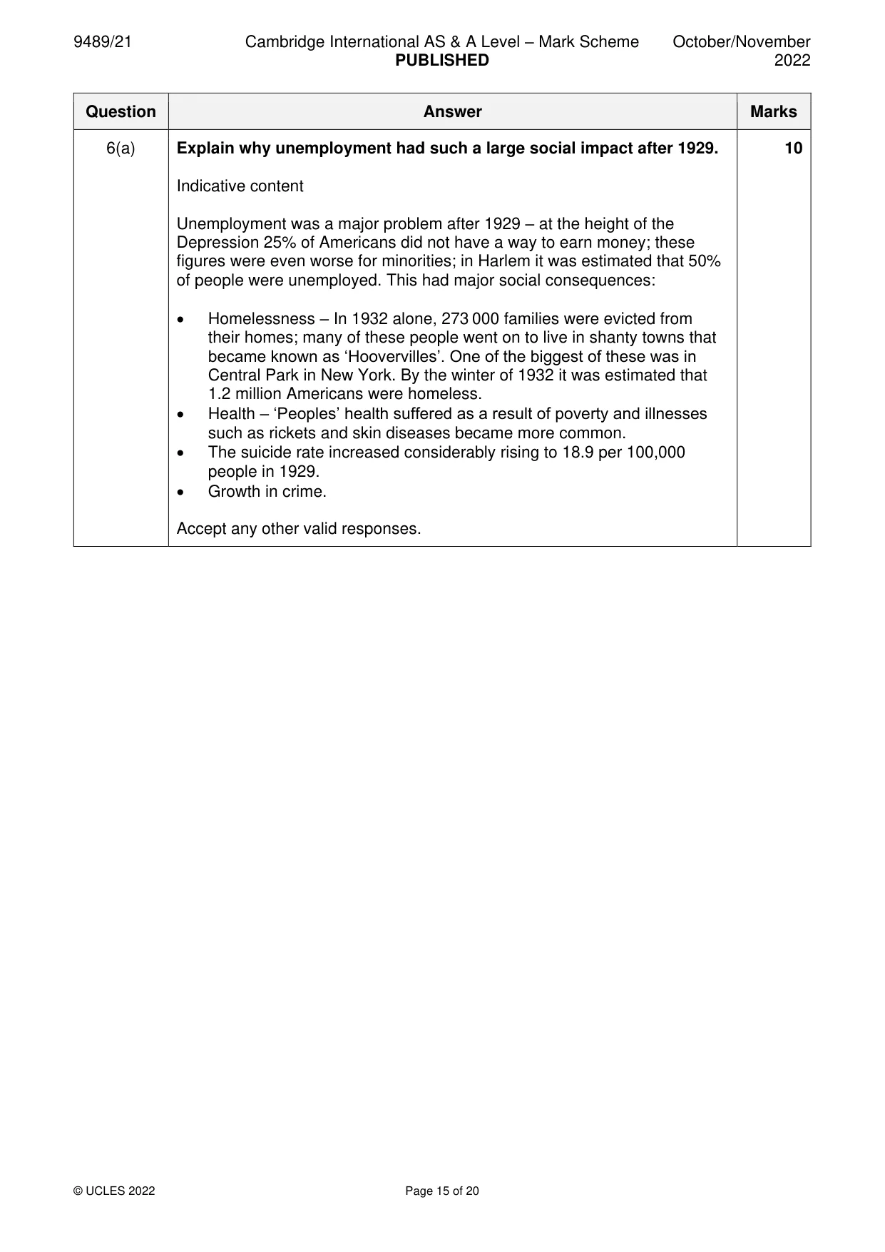 Mark scheme, page 15 of 20