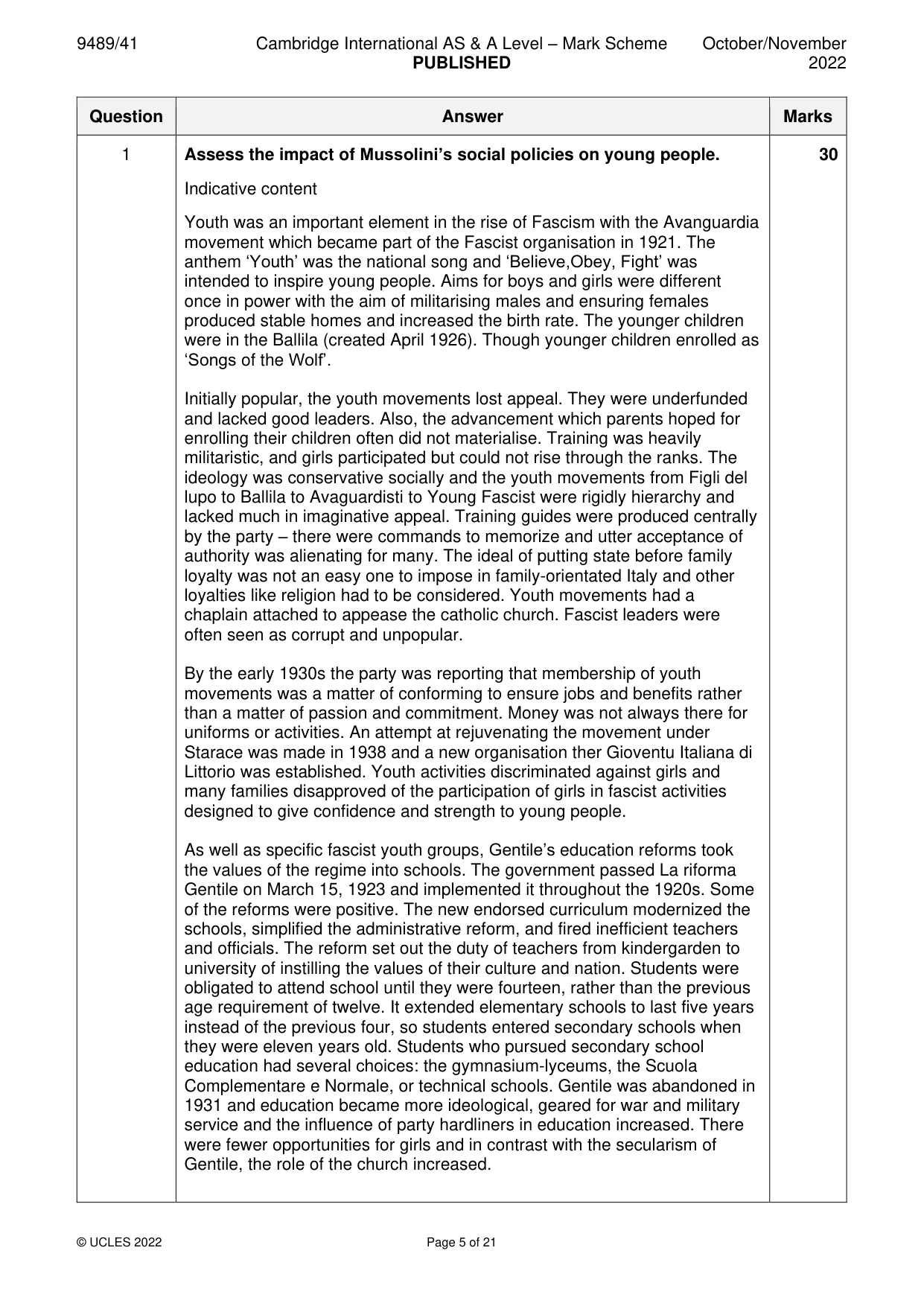 Mark scheme, page 5 of 21