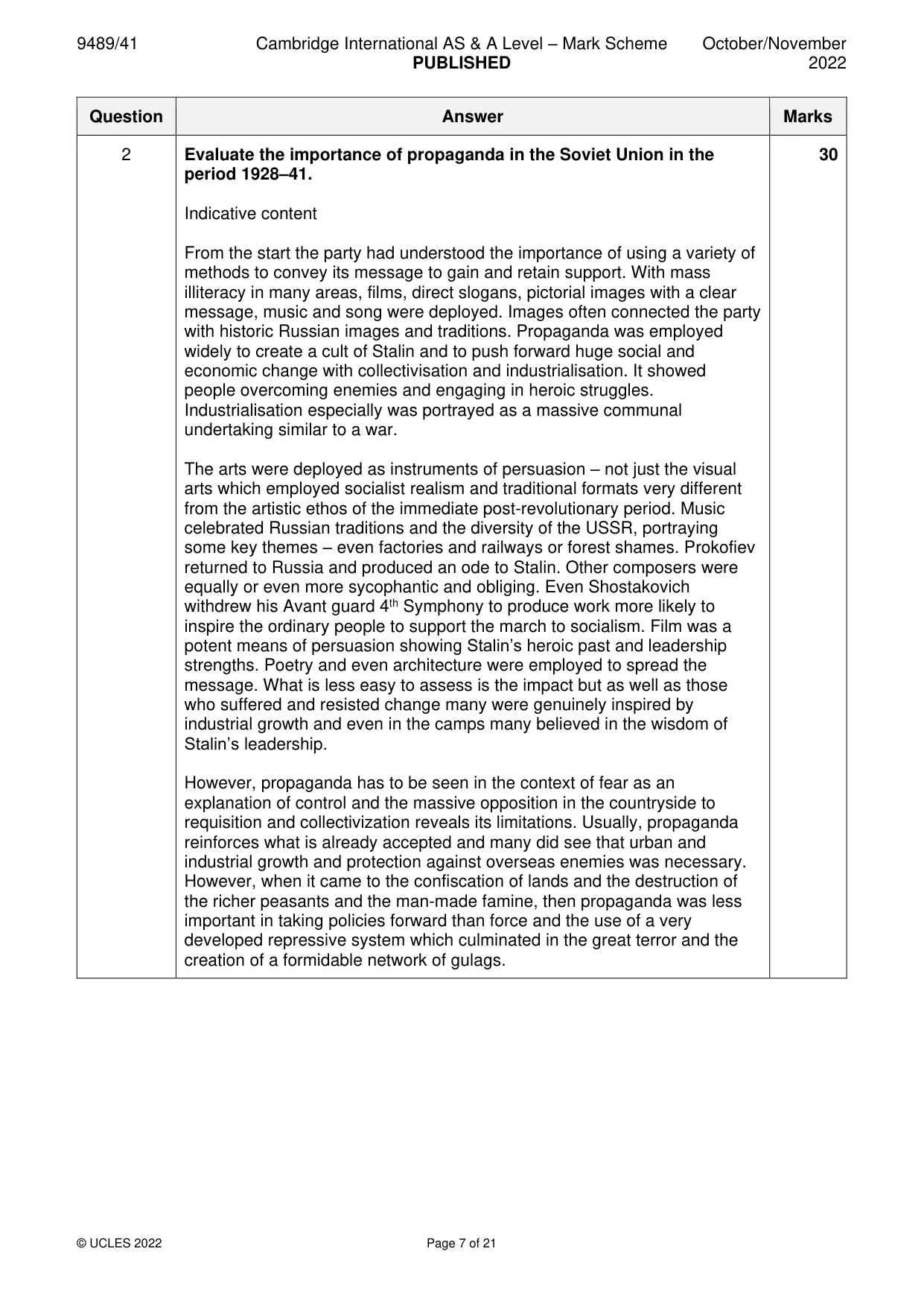 Mark scheme, page 7 of 21