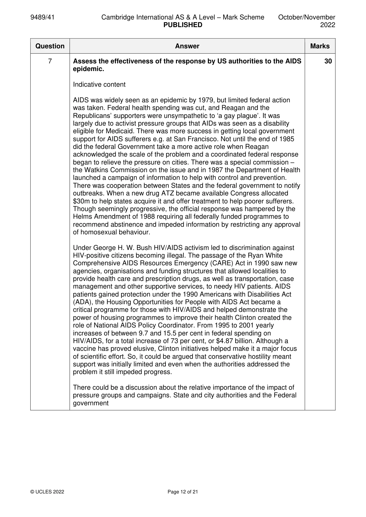 Mark scheme, page 12 of 21