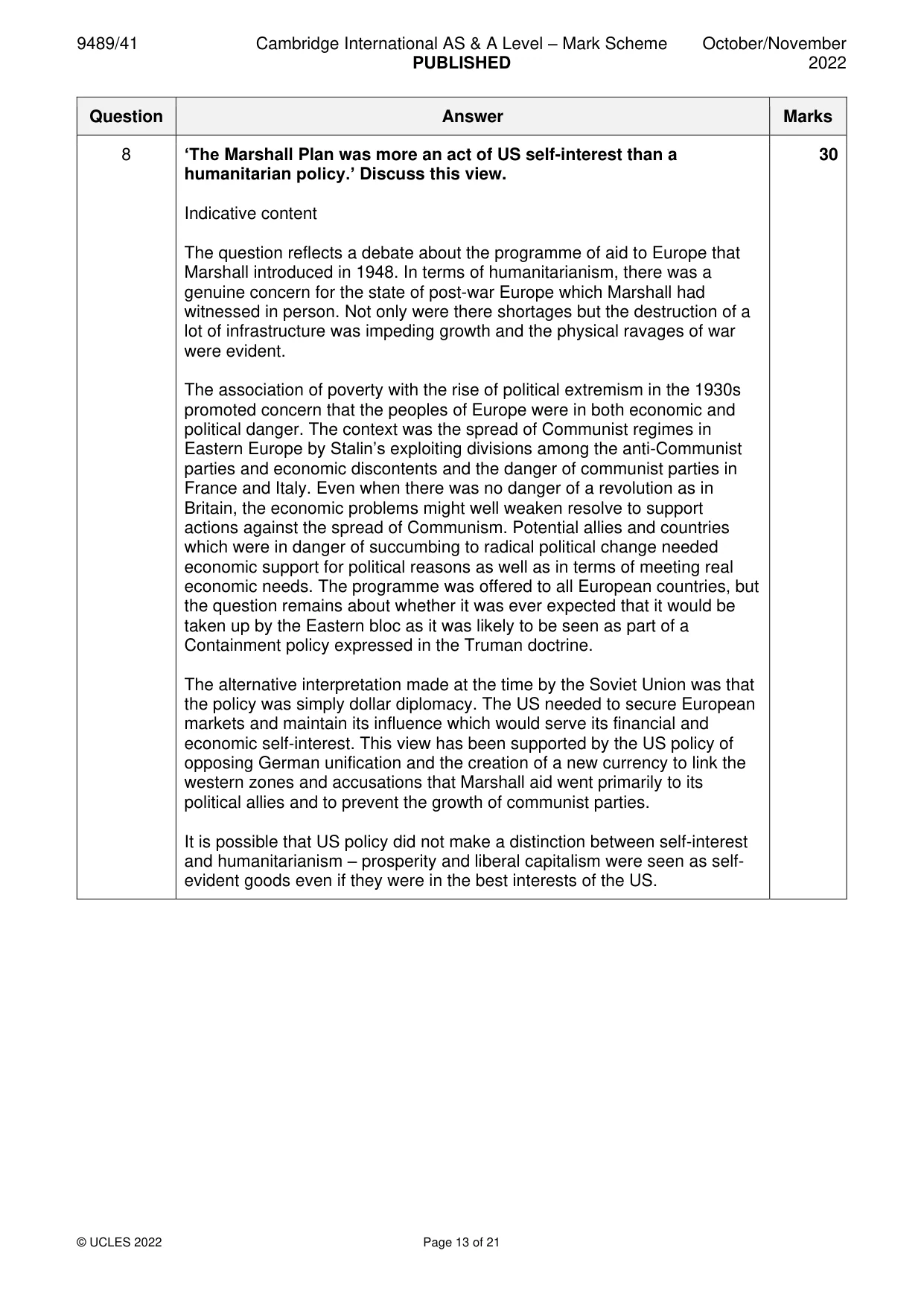 Mark scheme, page 13 of 21