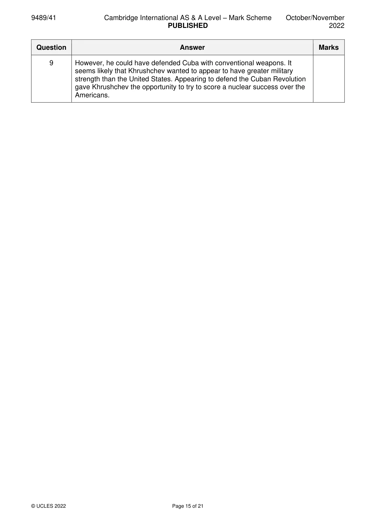 Mark scheme, page 15 of 21