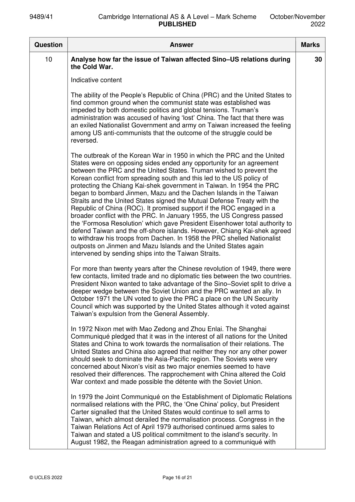 Mark scheme, page 16 of 21