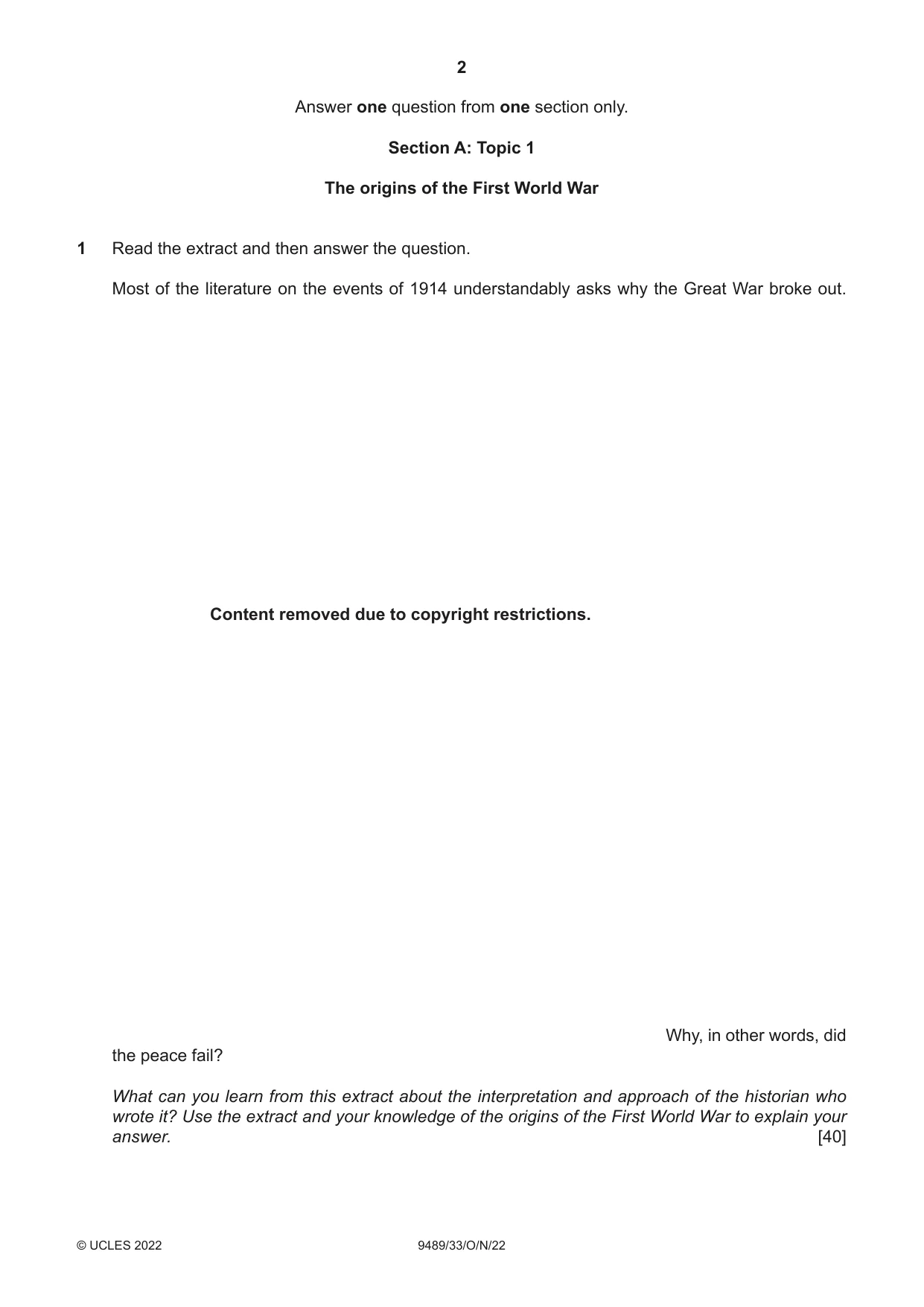 Cambridge A Level History 9489 2022 Oct/Nov Paper 3 · Variant 3 question paper, page 2 of 4