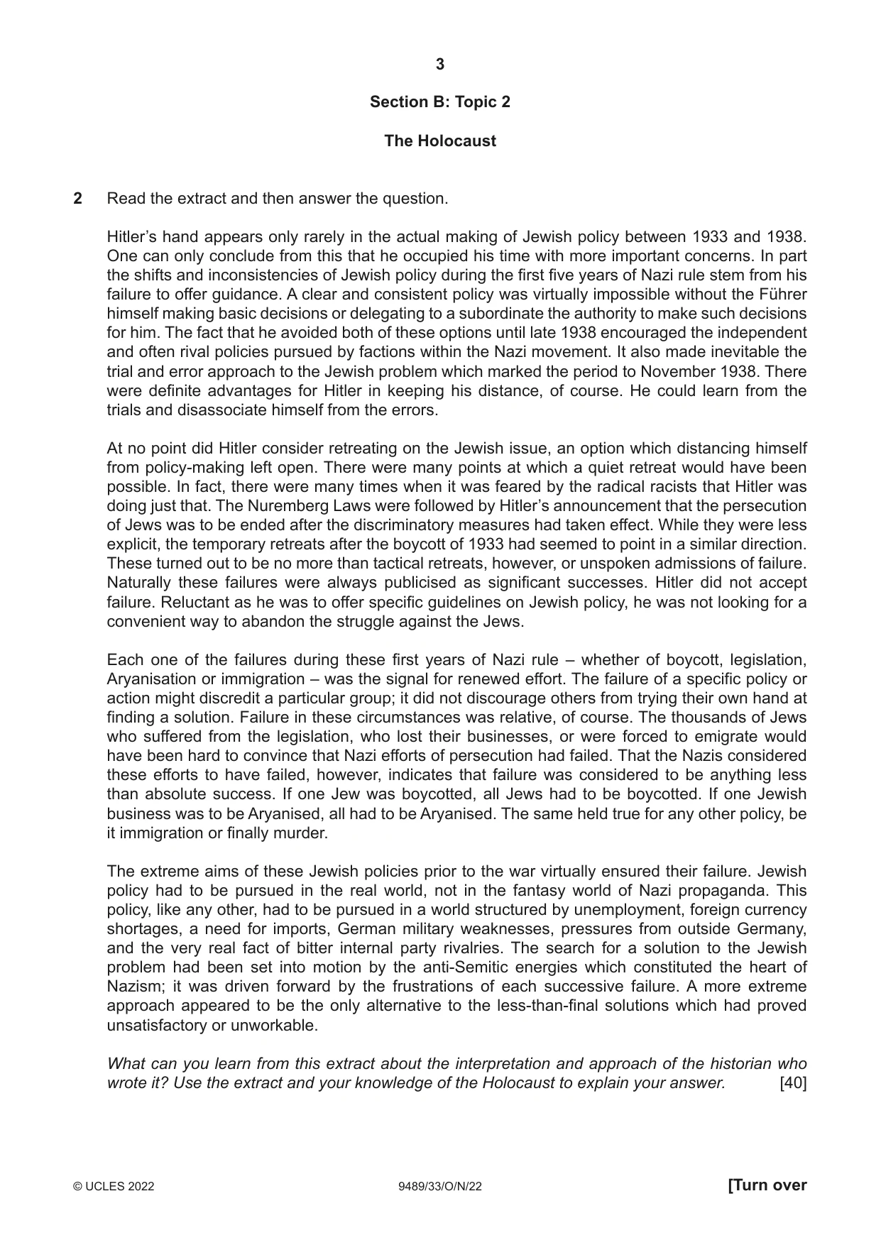 Cambridge A Level History 9489 2022 Oct/Nov Paper 3 · Variant 3 question paper, page 3 of 4