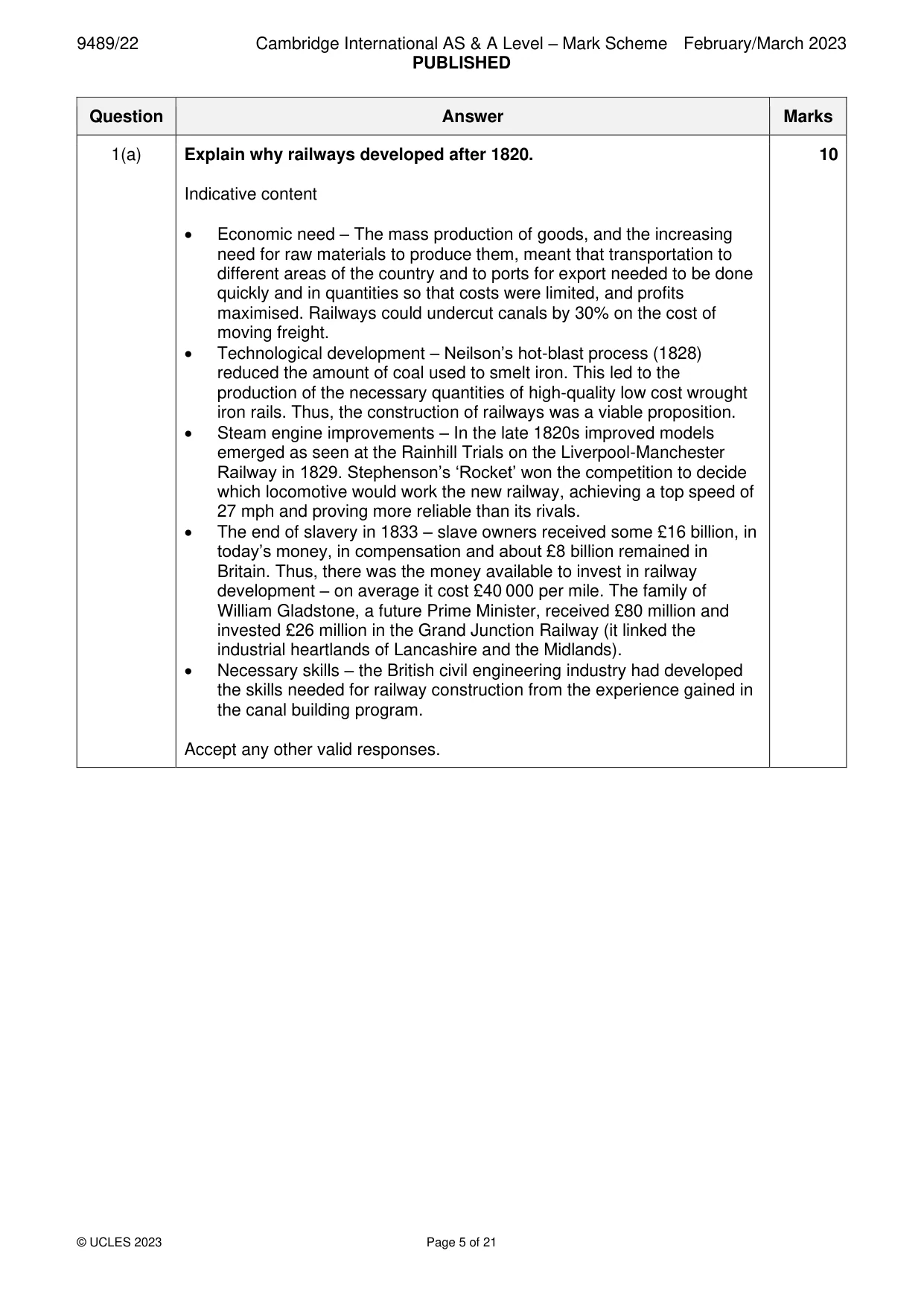 Mark scheme, page 5 of 21