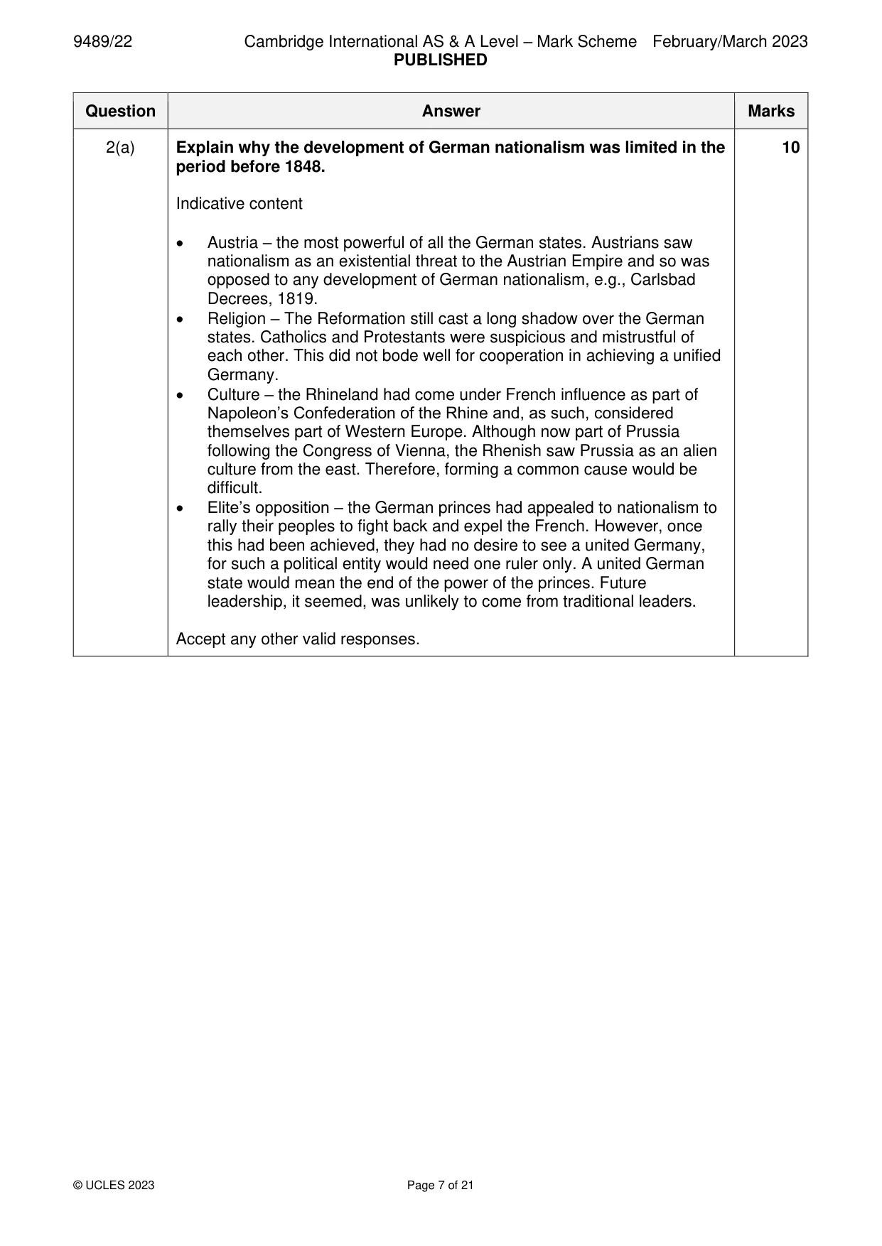 Mark scheme, page 7 of 21