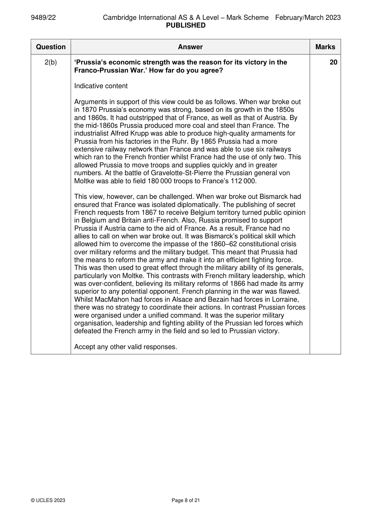 Mark scheme, page 8 of 21
