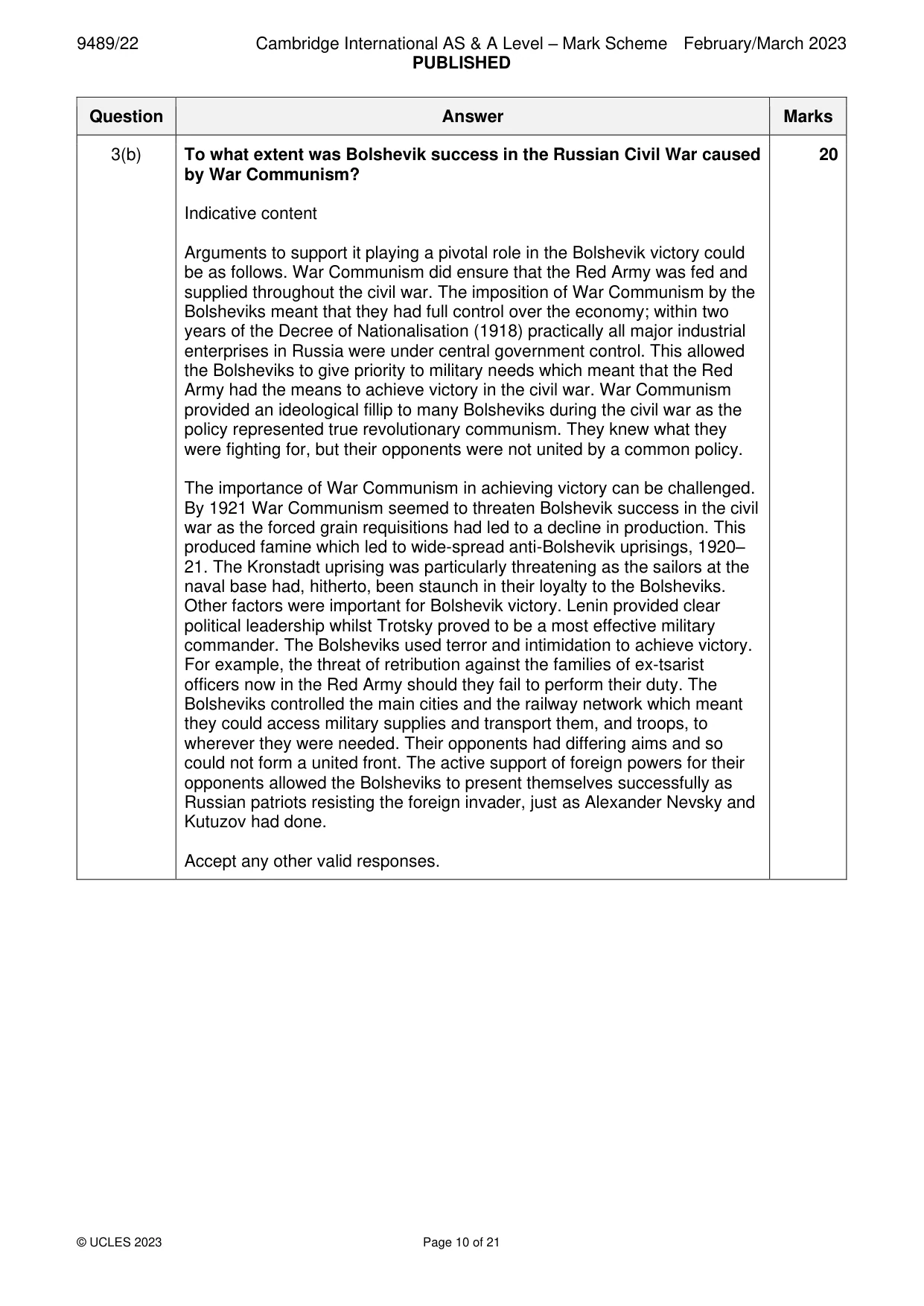 Mark scheme, page 10 of 21