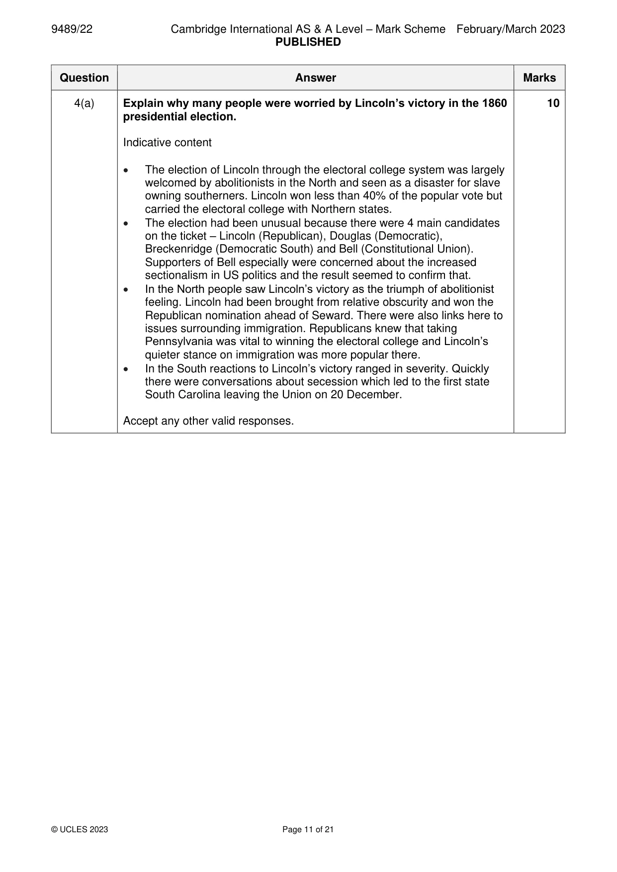 Mark scheme, page 11 of 21