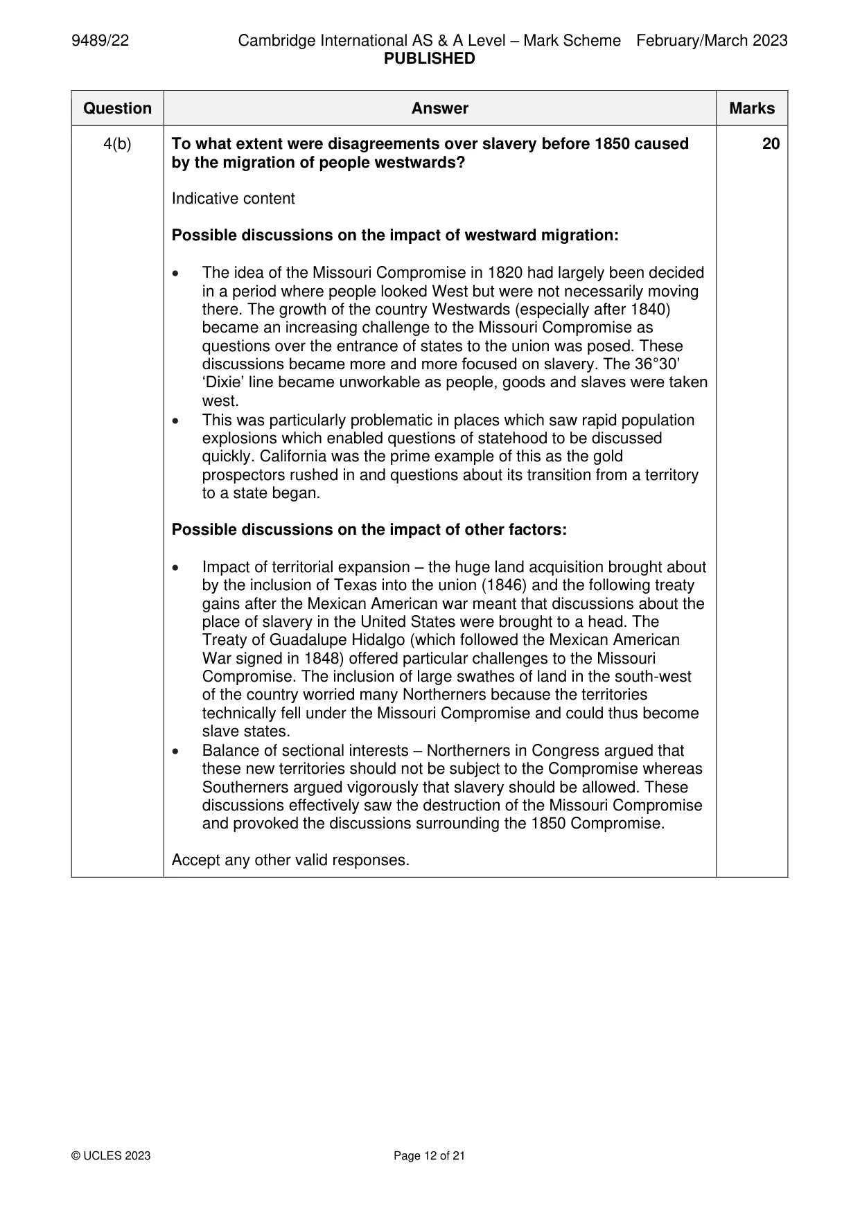Mark scheme, page 12 of 21