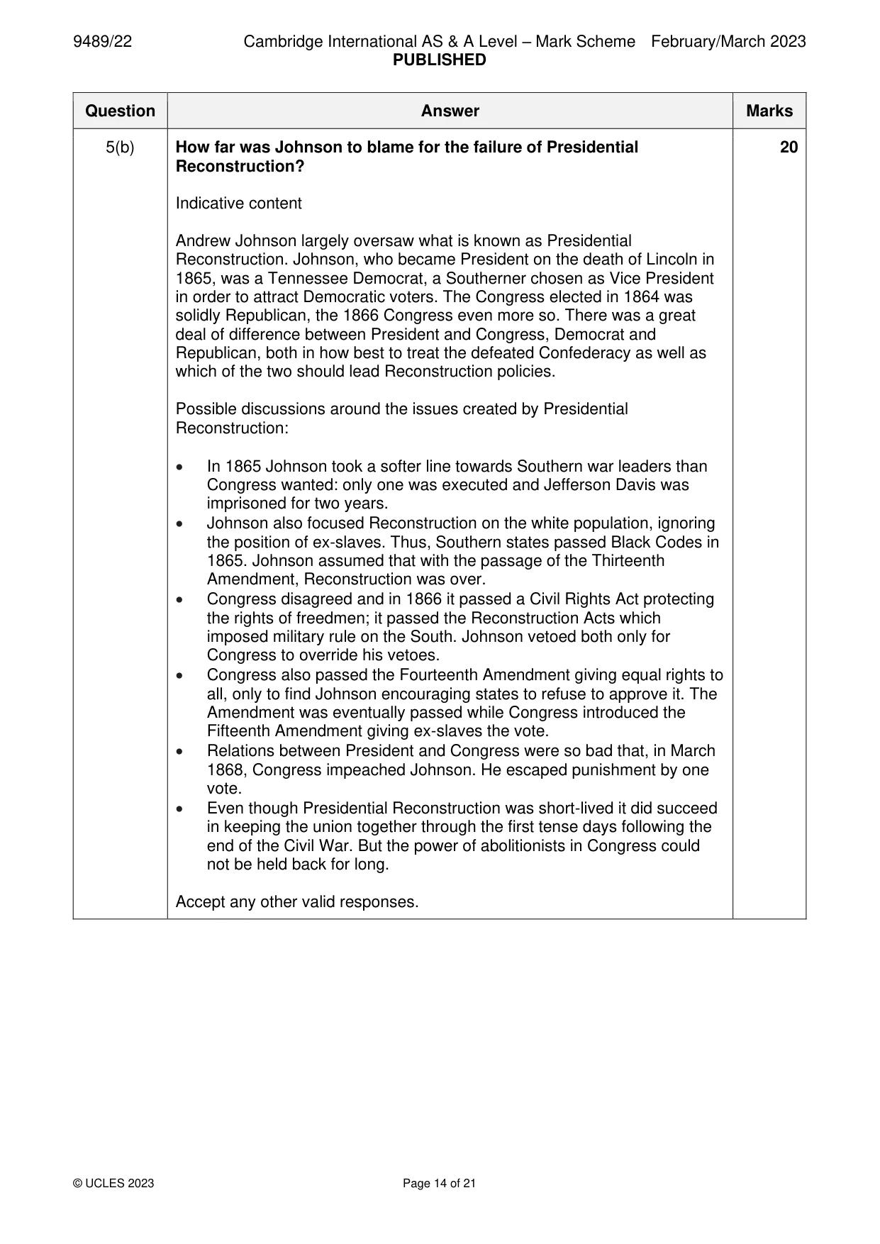 Mark scheme, page 14 of 21