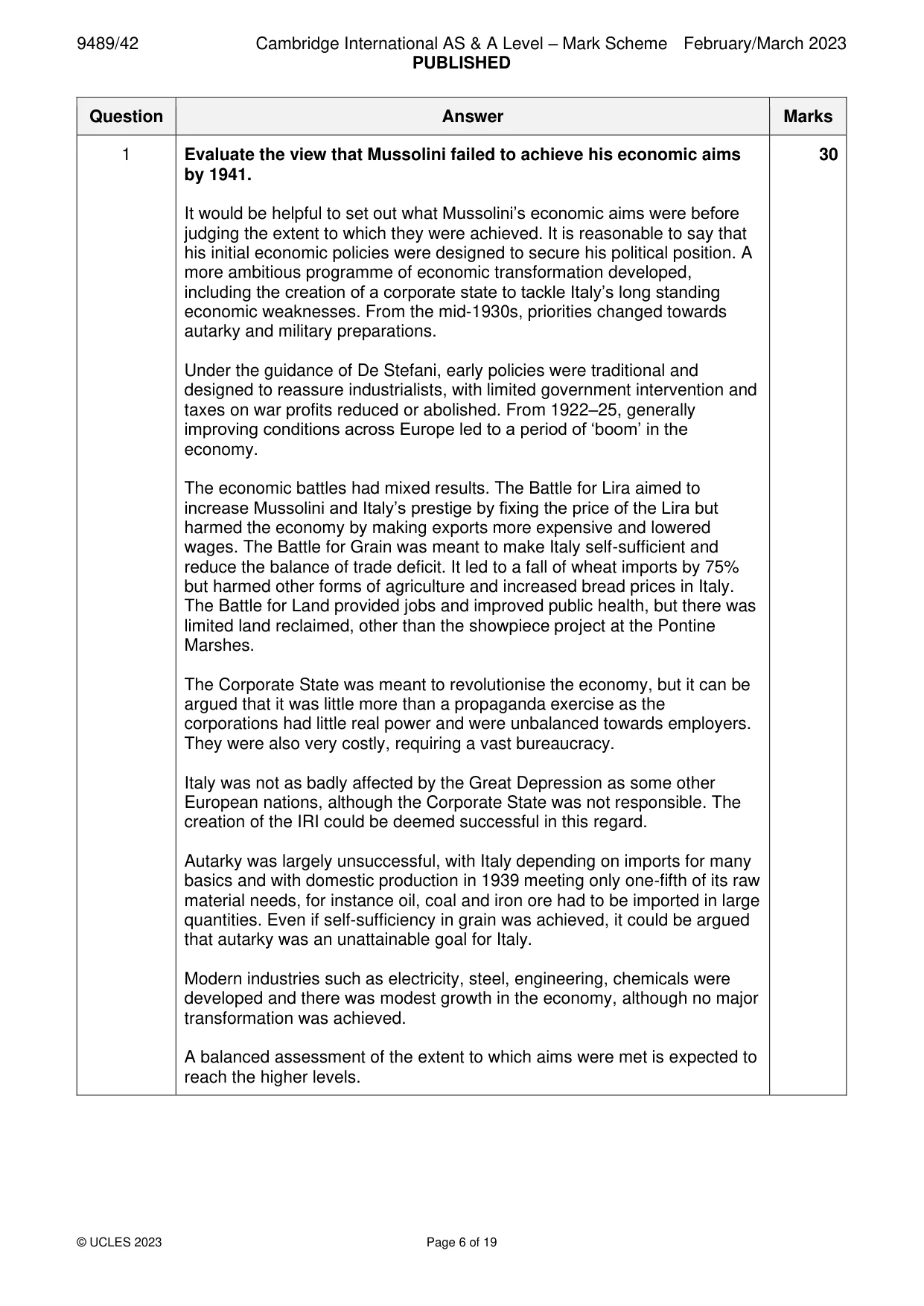 Mark scheme, page 6 of 19