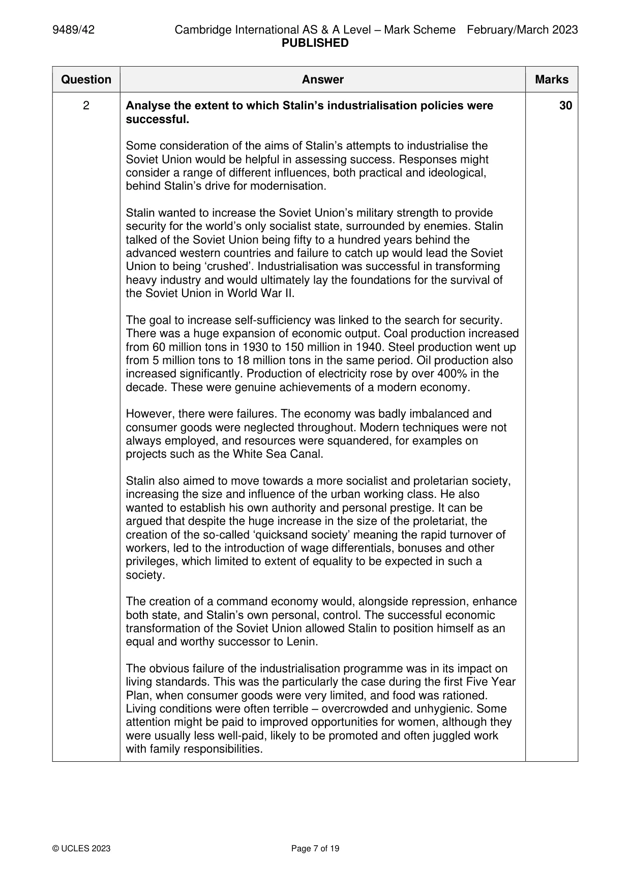Mark scheme, page 7 of 19