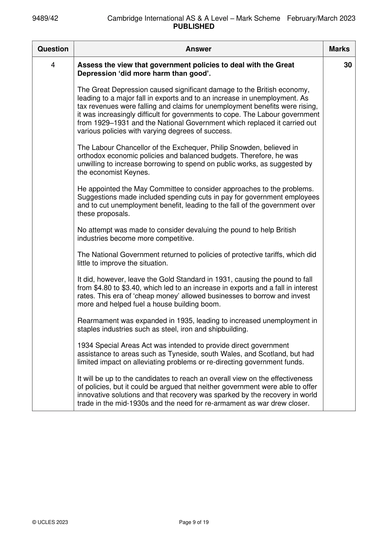 Mark scheme, page 9 of 19