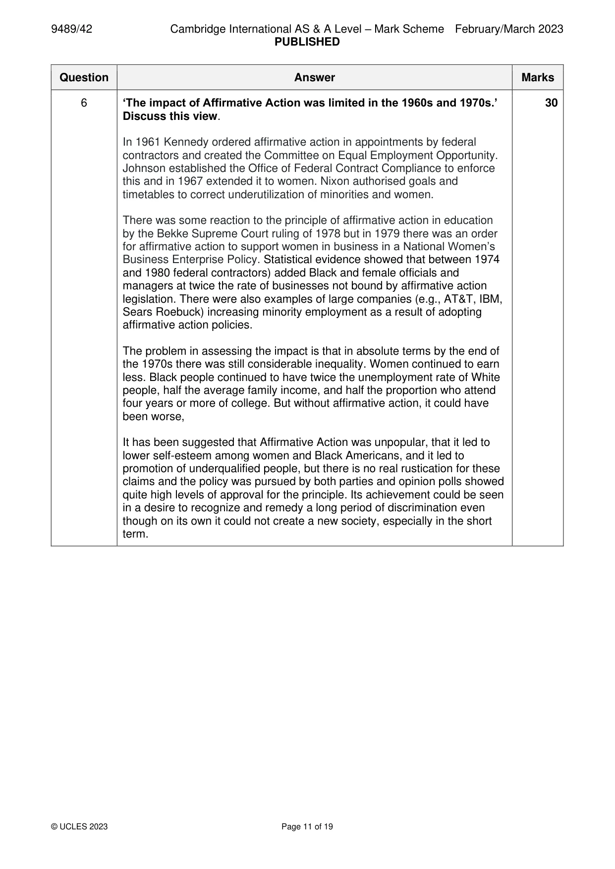 Mark scheme, page 11 of 19