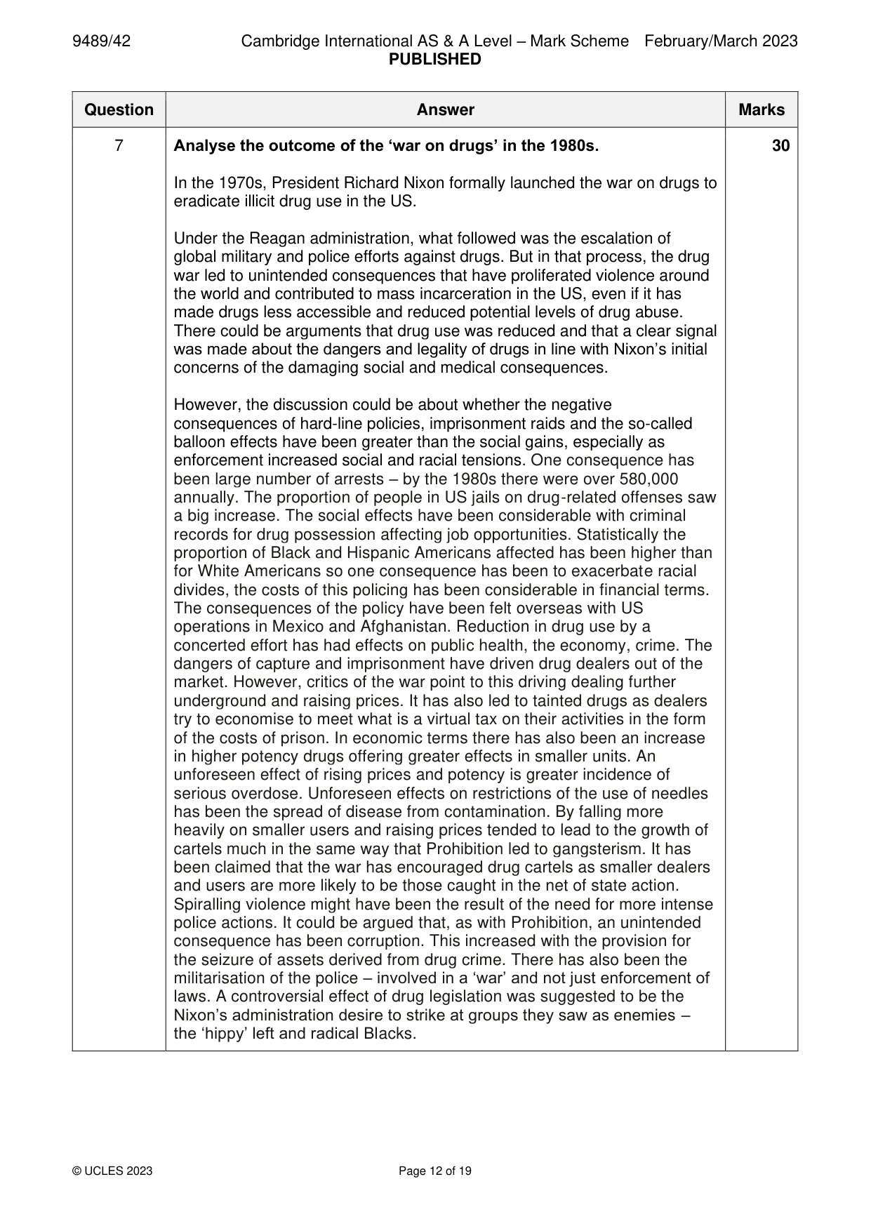Mark scheme, page 12 of 19