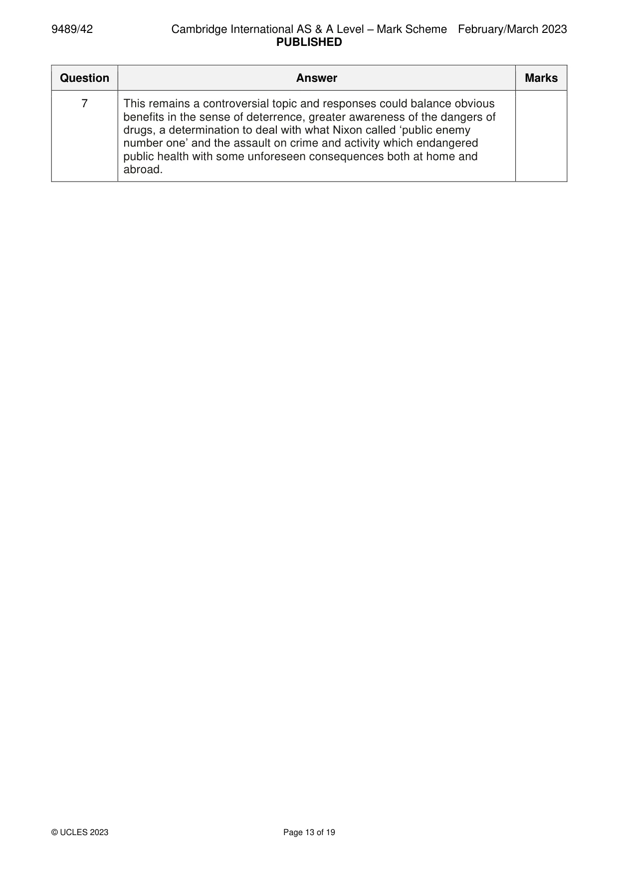 Mark scheme, page 13 of 19