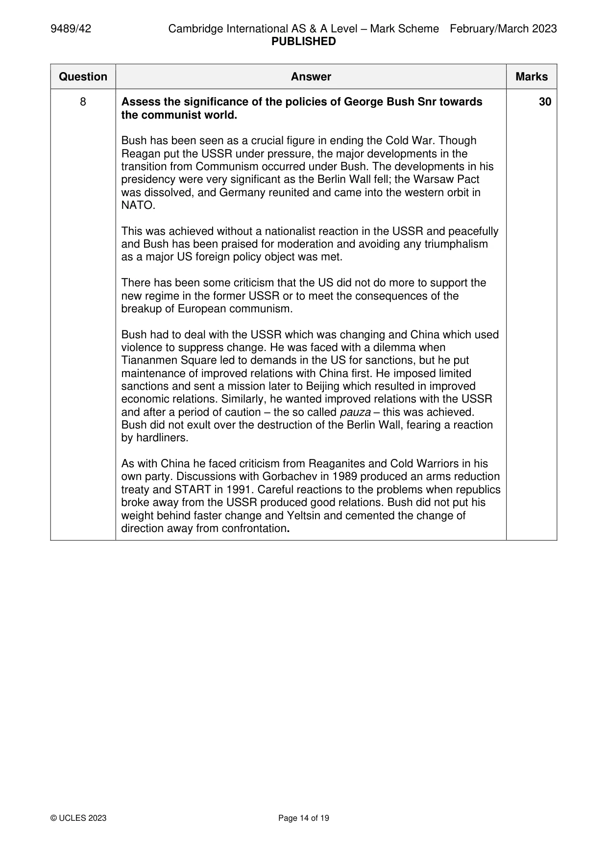 Mark scheme, page 14 of 19
