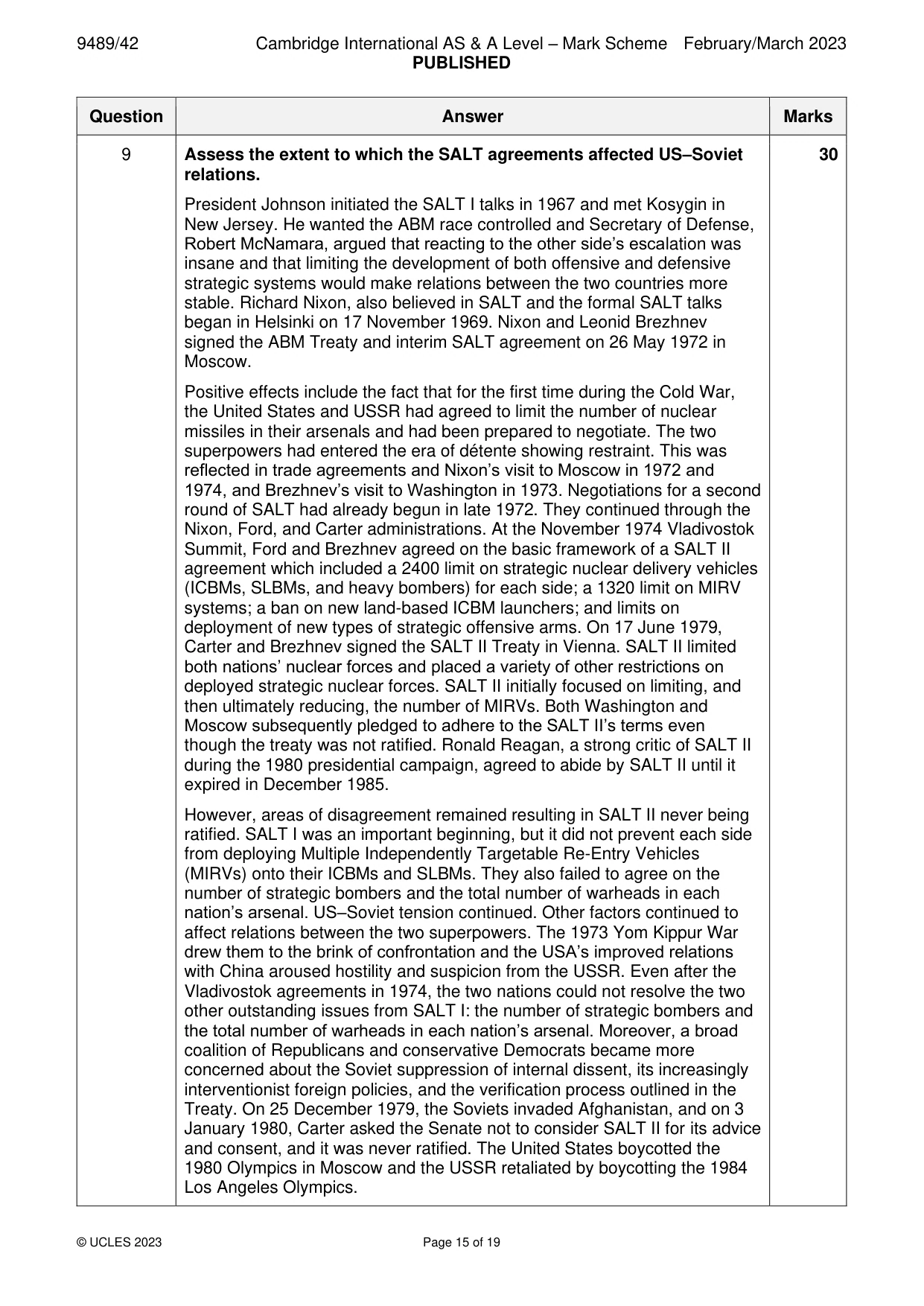 Mark scheme, page 15 of 19
