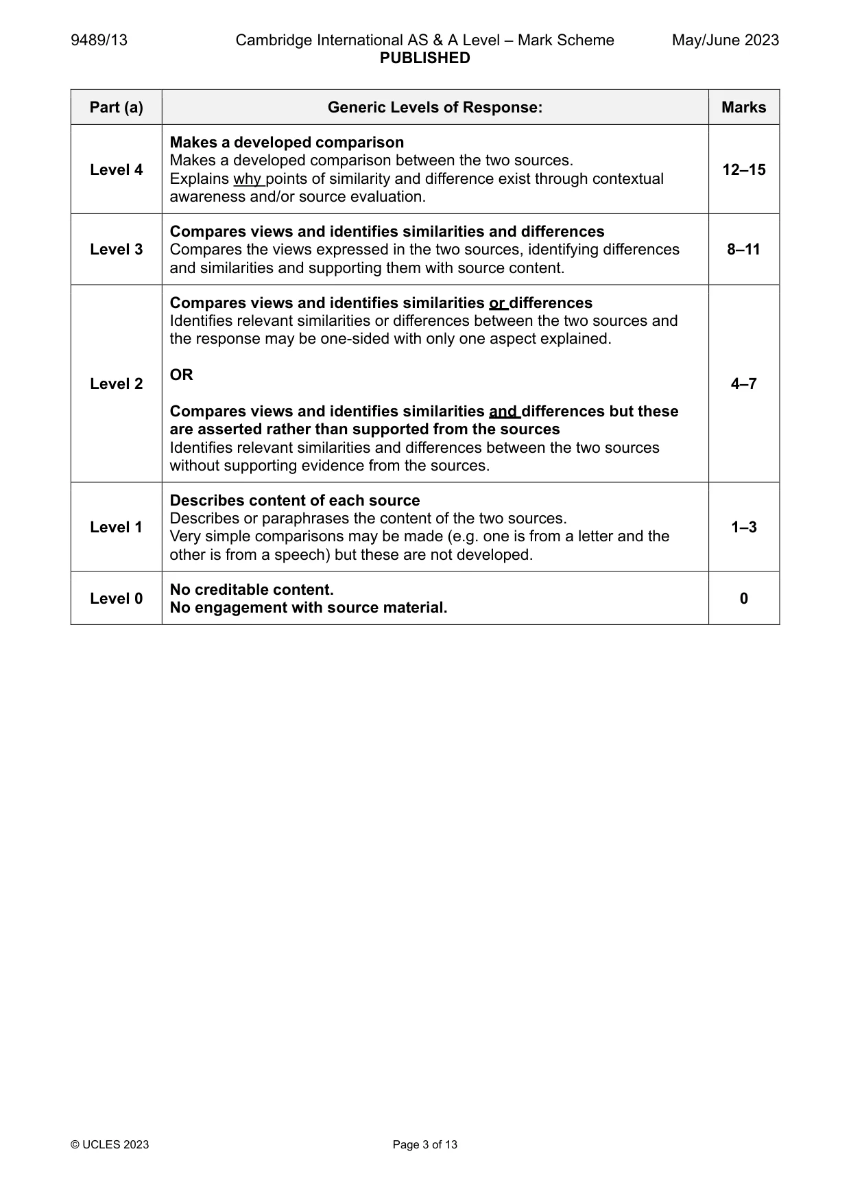Mark scheme, page 3 of 13
