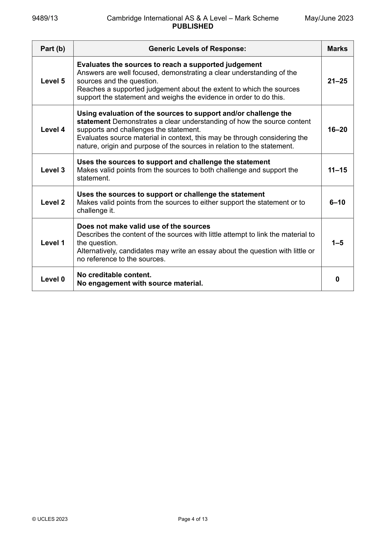 Mark scheme, page 4 of 13
