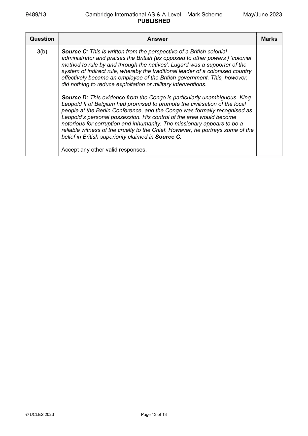 Mark scheme, page 13 of 13