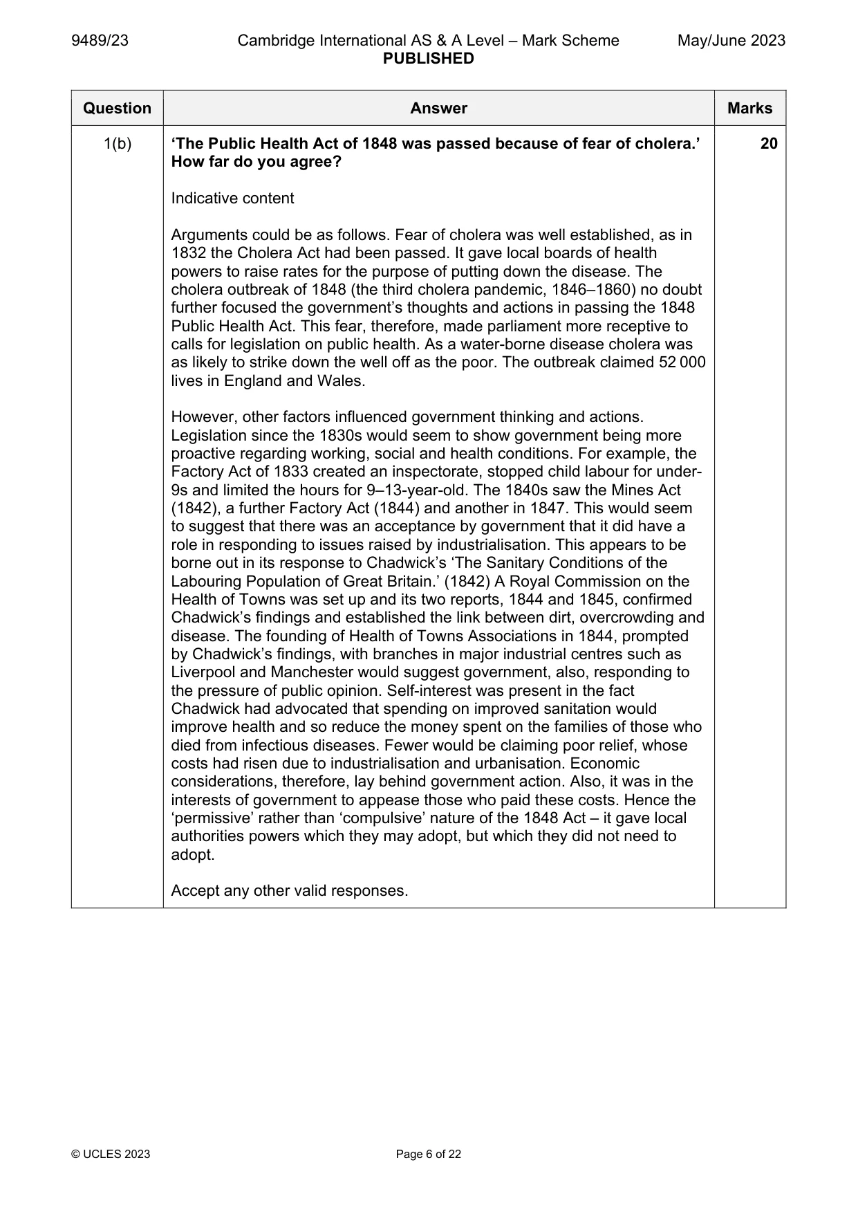 Mark scheme, page 6 of 22
