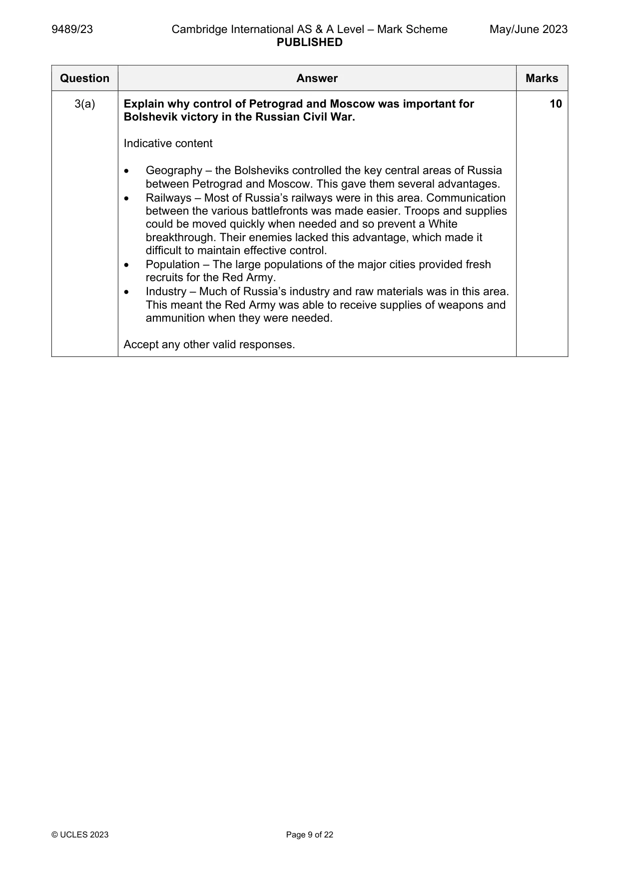 Mark scheme, page 9 of 22
