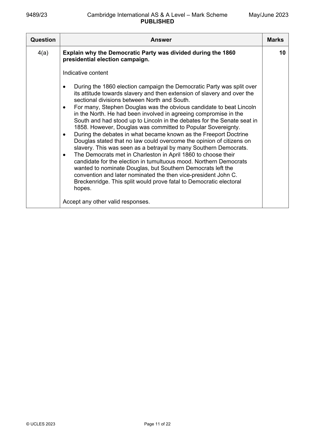 Mark scheme, page 11 of 22