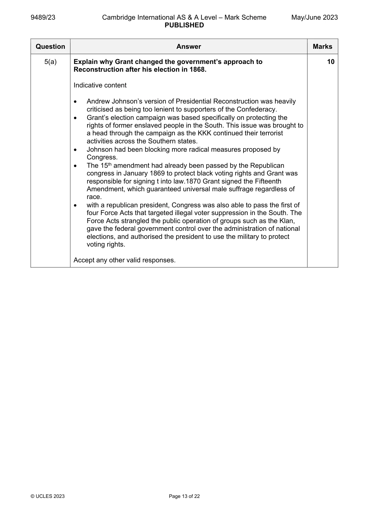 Mark scheme, page 13 of 22
