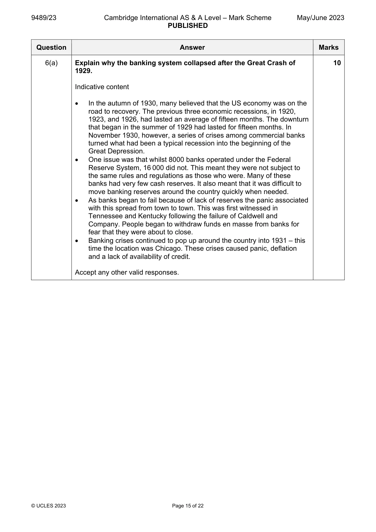 Mark scheme, page 15 of 22