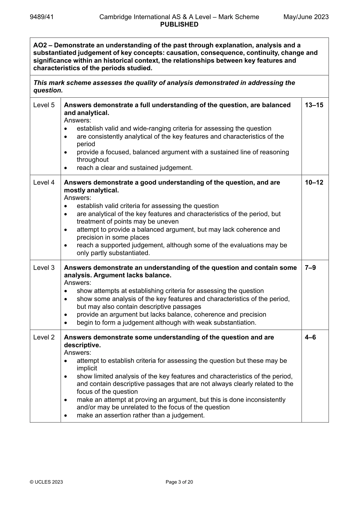 Mark scheme, page 3 of 20