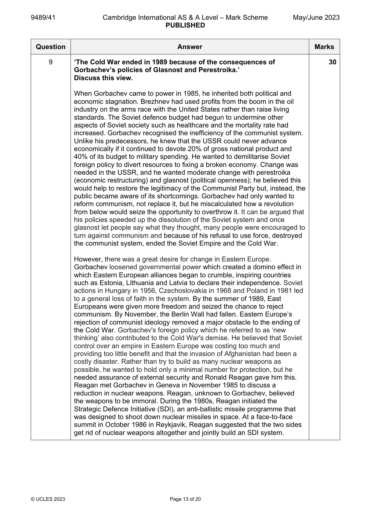 Mark scheme, page 13 of 20