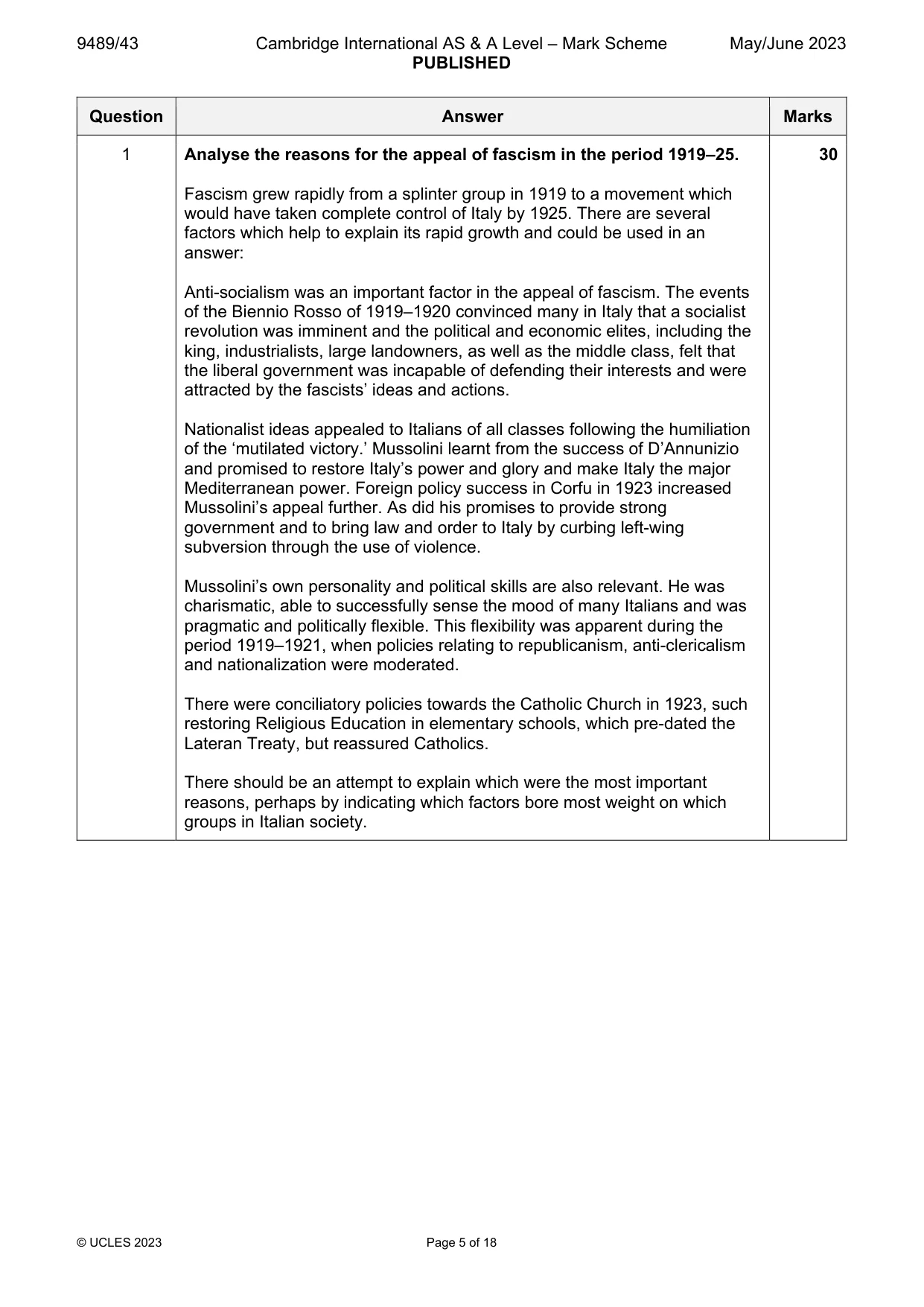 Mark scheme, page 5 of 18