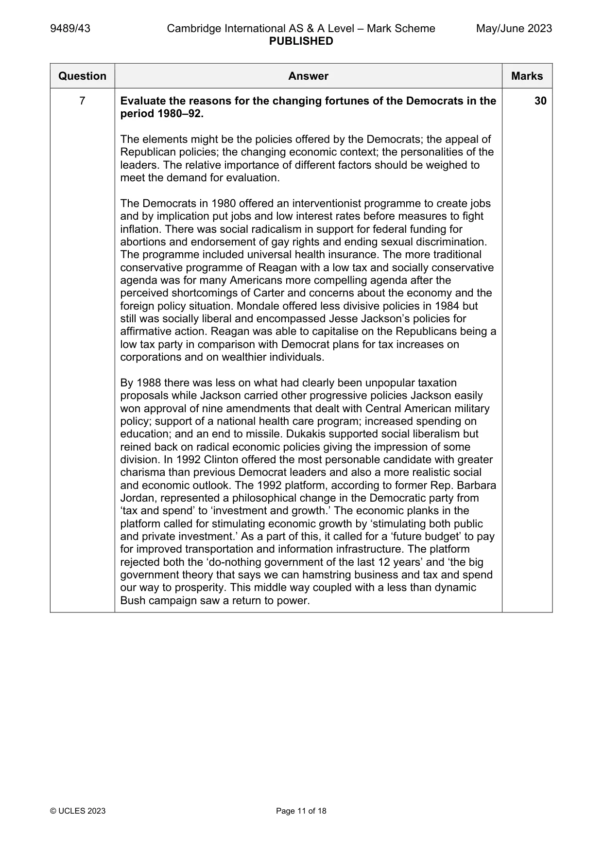 Mark scheme, page 11 of 18