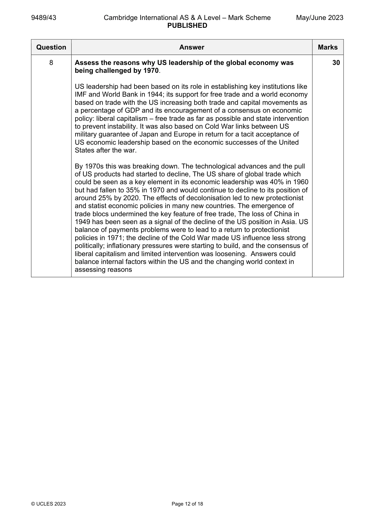 Mark scheme, page 12 of 18