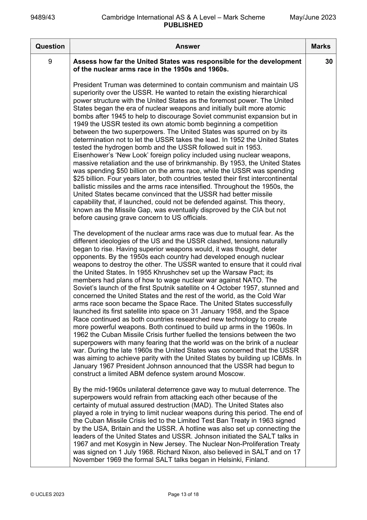 Mark scheme, page 13 of 18