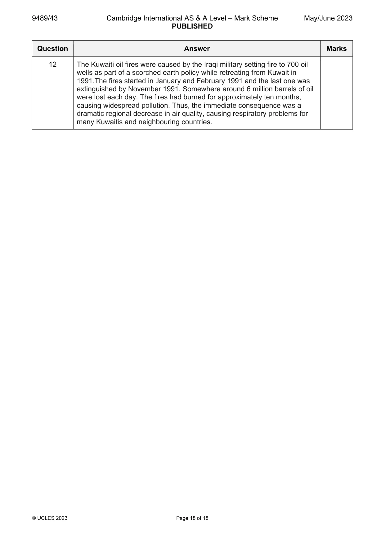 Mark scheme, page 18 of 18
