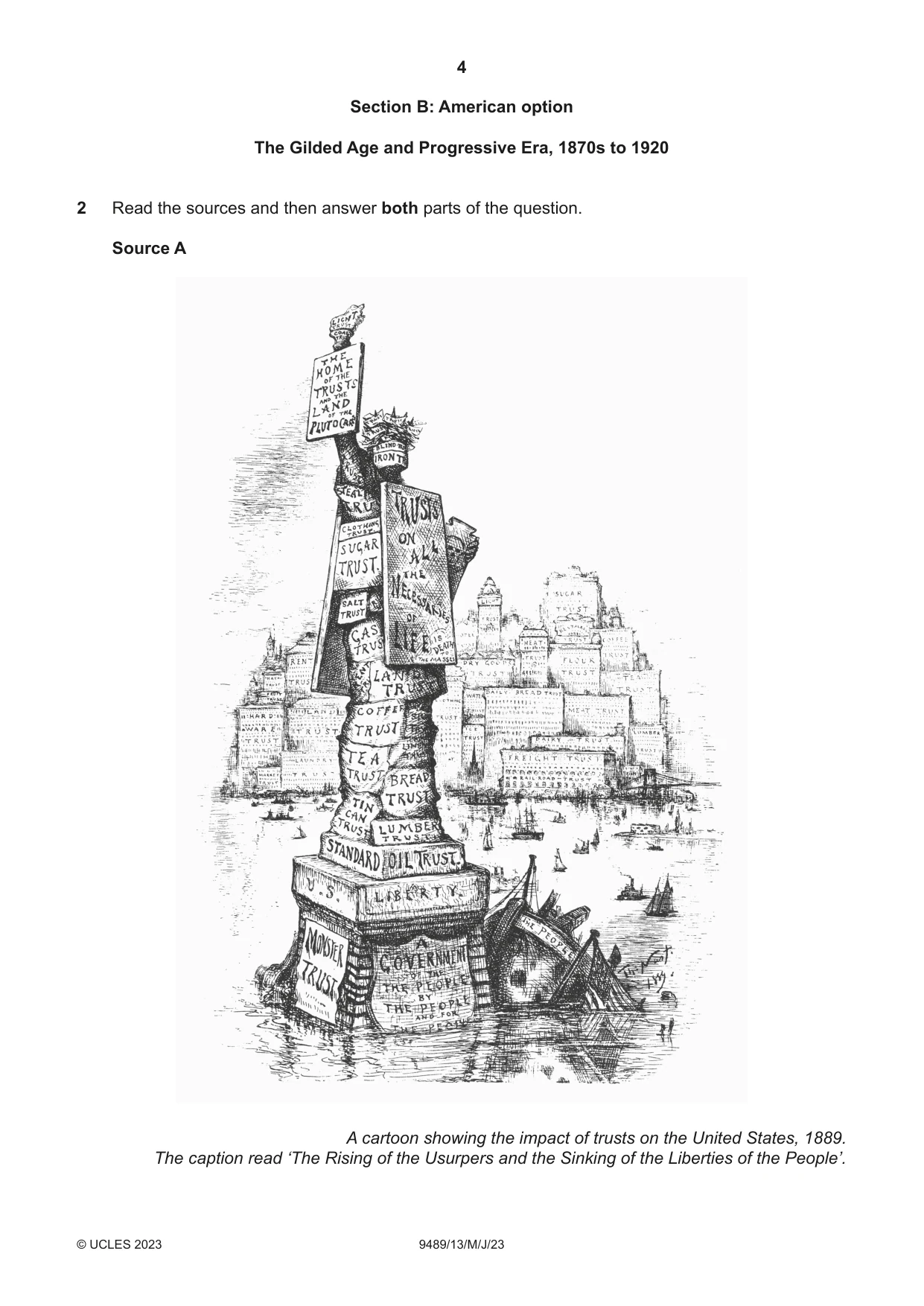 Cambridge A Level History 9489 2023 May/June Paper 1 · Variant 3 question paper, page 4 of 8