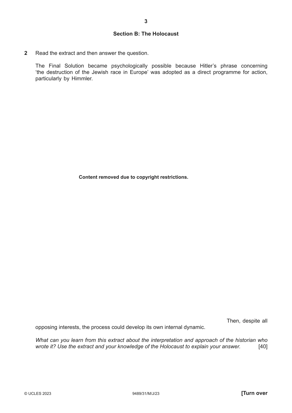 Cambridge A Level History 9489 2023 May/June Paper 3 · Variant 1 question paper, page 3 of 4