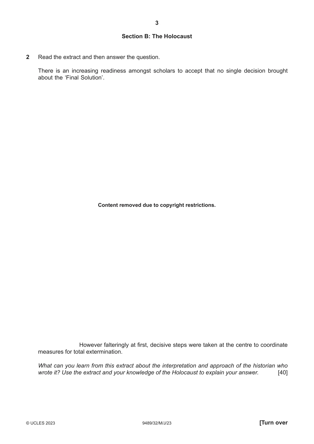 Cambridge A Level History 9489 2023 May/June Paper 3 · Variant 2 question paper, page 3 of 4