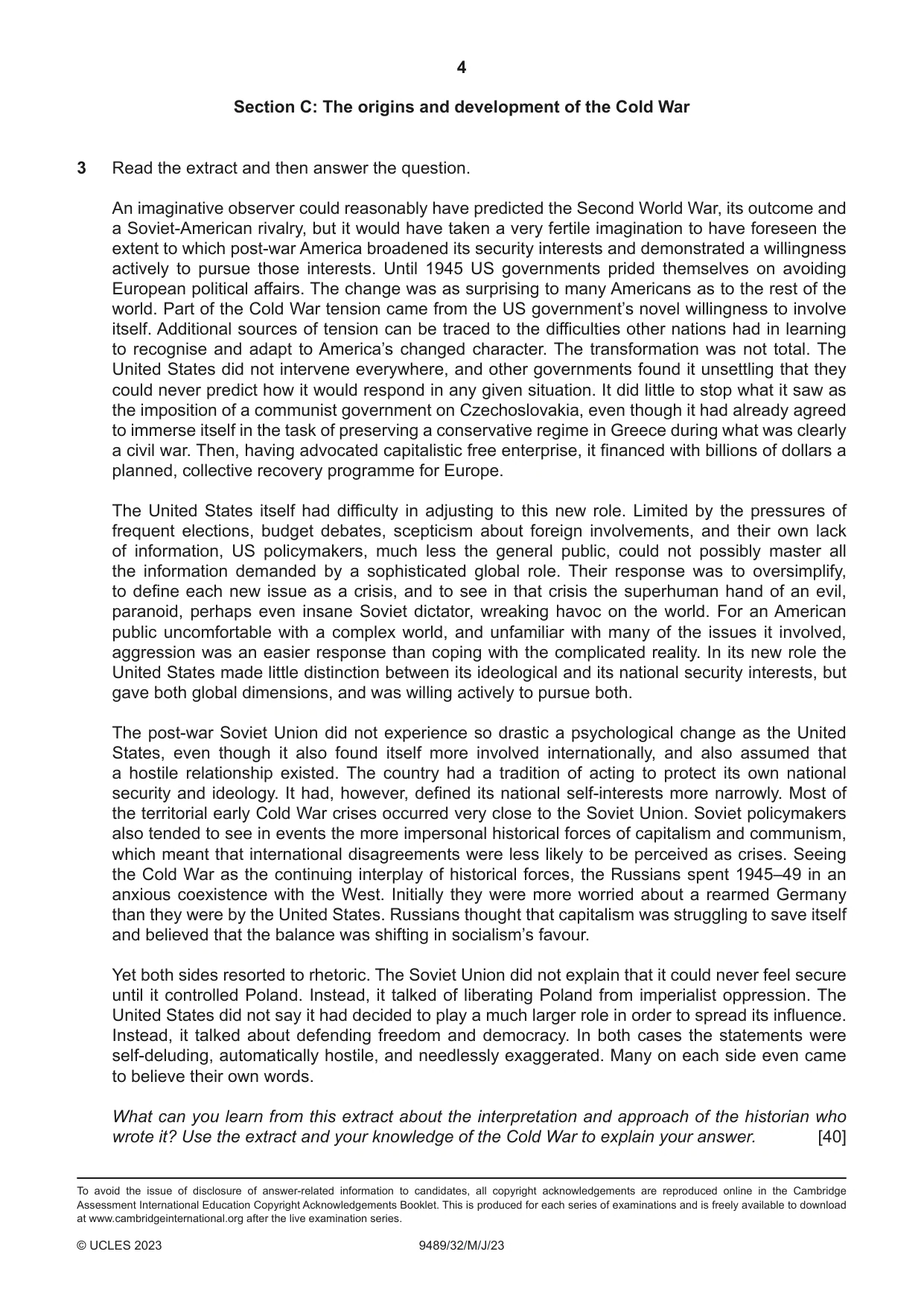Cambridge A Level History 9489 2023 May/June Paper 3 · Variant 2 question paper, page 4 of 4