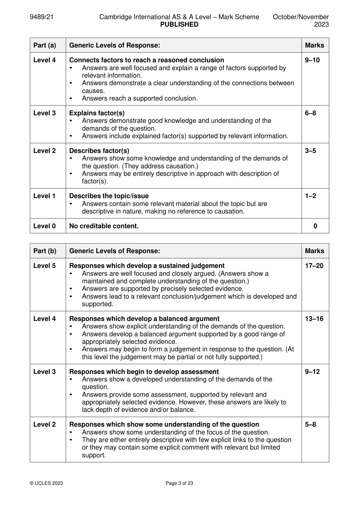 Mark scheme, page 3 of 23